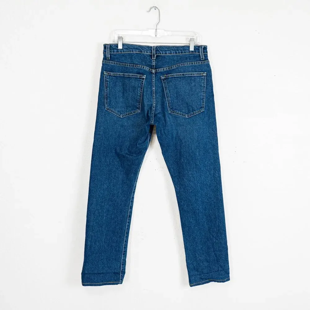 Imogene + Willie Charlie Slim denim Jean button fly blue wash 33
